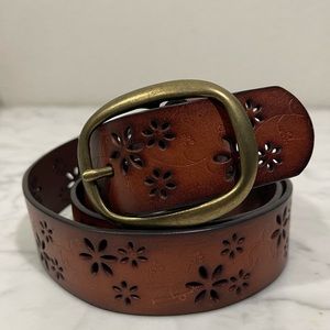 Lucky Brand Floral Leather Belt